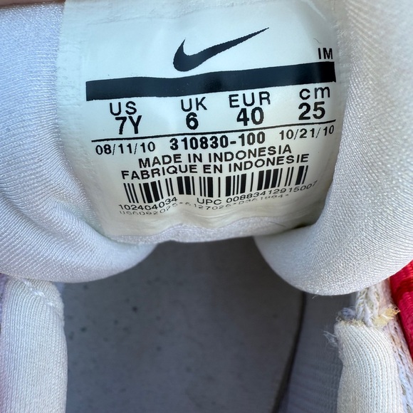 NIKE AIR 2010 Stylish White and Pink Women's Sneakers Sz 7 - Picture 5 of 13